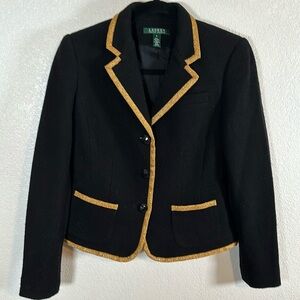 Lauren Ralph Lauren Black and Gold Blazer